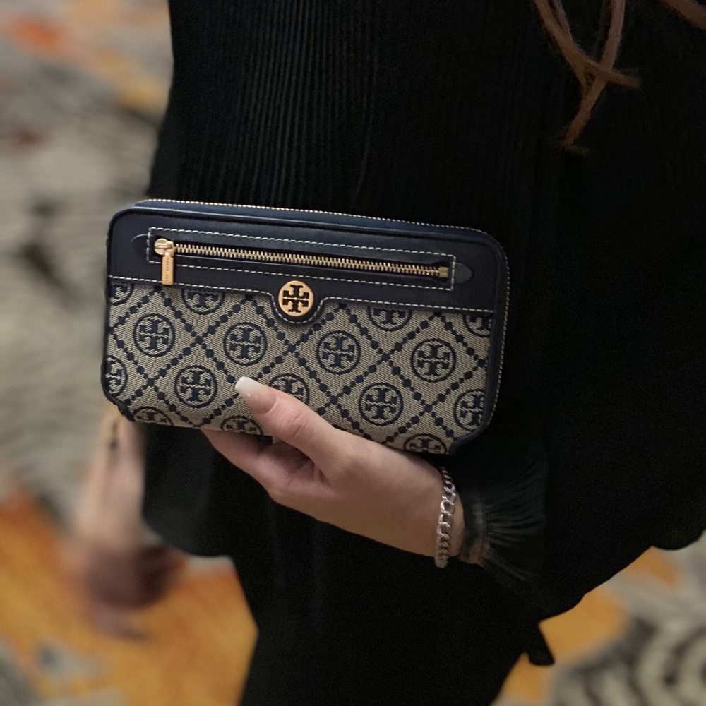 Tory Burch T Monogram Jacquard Continental Wallet